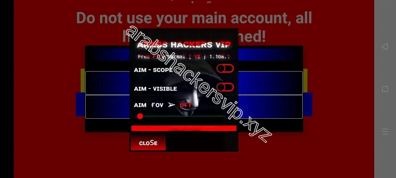 Screenshot of Arabs Hackers VIP Free Fire Cheat APKs